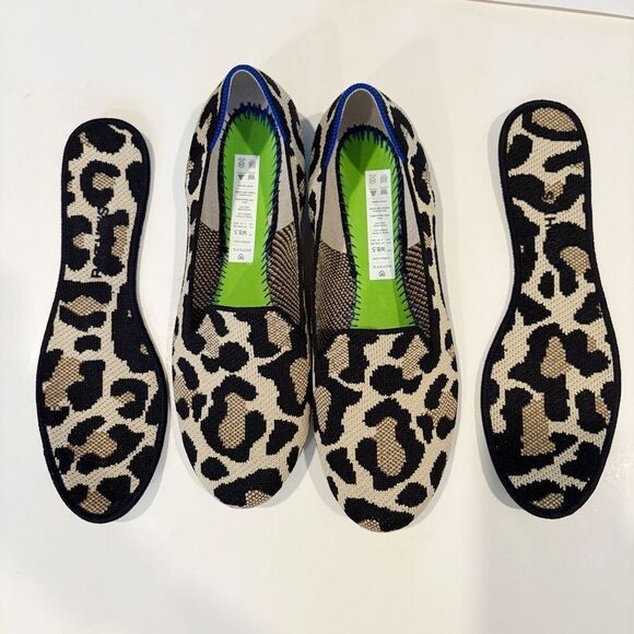 NWT Rothy’s The Flat Size 8.5 Desert Cat Leopard Slip On Shoe - Picture 4 of 6
